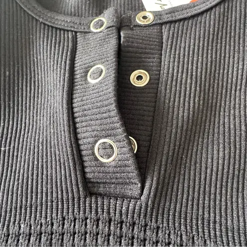 FP Movement Bail Out Long Sleeve Layer NWT size M/L Black Cut Out Back Henley Size M