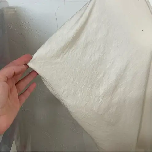 Blank Page White Draped Front Kimono Short Sleeve Cardigan Sweater Womens L Size L