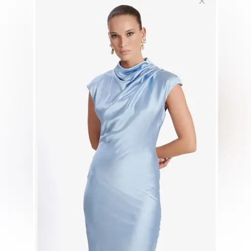Bardot NWT  Auria Satin Maxi Dress In Softblue size 12 - Image 11