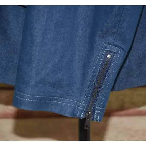 Ladies Studio V Lightweight Blue Chambray Jacket Snap Front Stretch Plus Size 2X