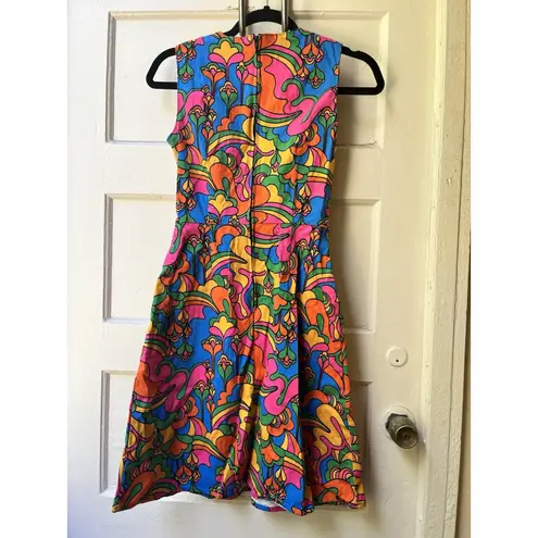 Nooworks Psychedelic Groovy Dress XS Big Pocket 70s Artsy Maxima auderpopz print