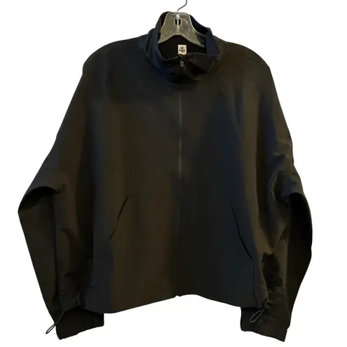 90 Degree Black Full Zip Mock Neck Jacket Athletic Sporty Casual Size L Size L