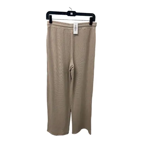 Lounge NWT Finnleys Brushed Pants MEDIUM Beige Wide Leg Elastic Waist Casual