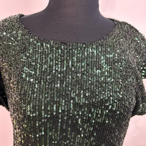 Cable & Gauge Emerald Green Sequin Cocktail Dress – Size M