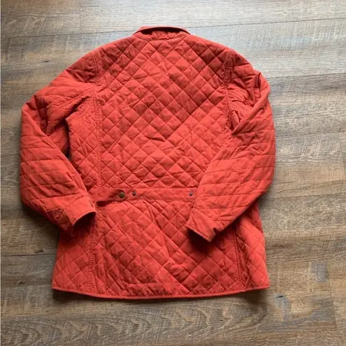 Duluth Trading Burnt Orange Cortland Quilted Jacket Size Small Fisherman Core Orange