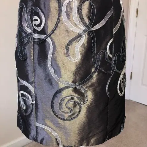 Jessica McClintock Vintage 90’s Pewter Strapless Dress Small or Extra Small