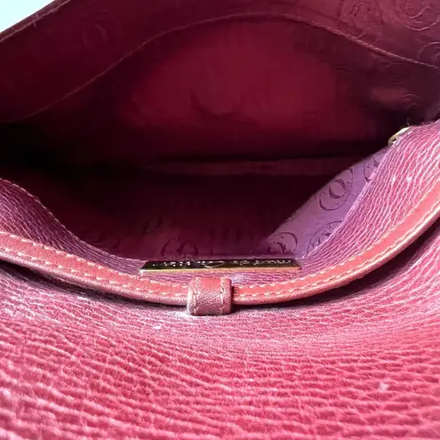 Cartier Burgundy and Gold Flap Crossbody Bag