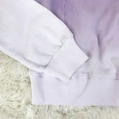 New MONROW Purple Ombre Tie Dye Sweatshirt Pullover Cotton Ruffle Size Large New Purple