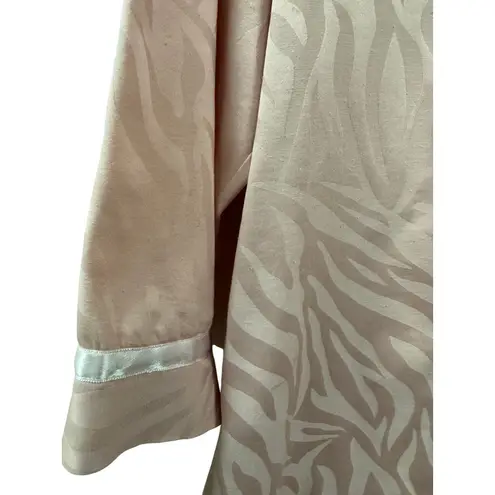 Natori Nightshirt Women's Silk Blend Long Sleeve Zebra Print Pink Size M