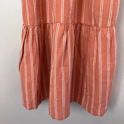 Pact Canopy Linen Organic Cotton Easy Tank Midi Dress Hermosa Stripe Orange S