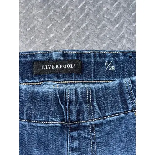 Liverpool Skinny Crop Pull-On Jeans Dark Wash Denim Comfort Stretch Size 6