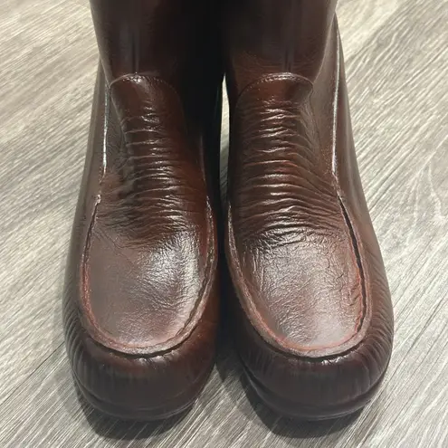 None VTG 70s Brown Rubber Molded Insulated Tall Waterproof Rain Snow Boots Talon Sz 9