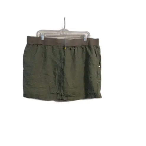 Ellen Tracy Company Plus size XXL Green Linen Skort Drawstring Waist Front