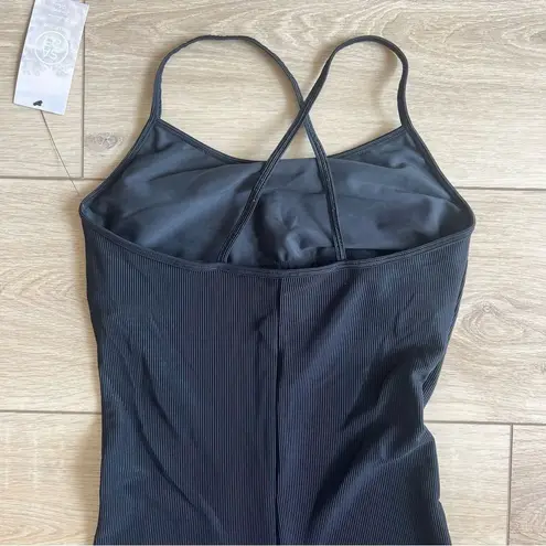 Sage Collective Ribbed Fitted Cami Black Jumpsuit Size Large Unitard Bodysuit