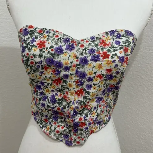 LA Hearts  Pacsun Floral Corset crop top size small