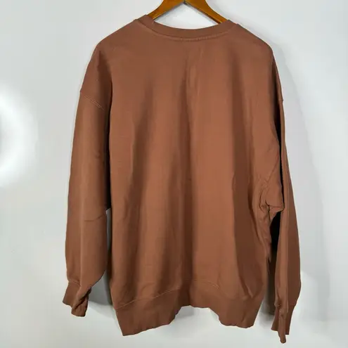 TNA Sweatfleece Cozy Fleece Boyfriend Fit Brown Sweatshirt Size Xlarge