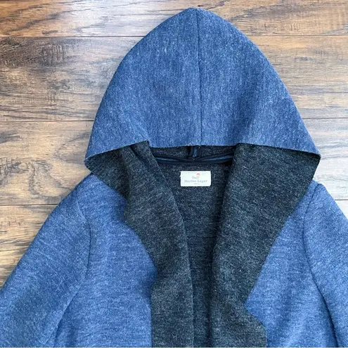 Marine layer • Wren Hooded Coat jacket blue grey sweater knit cardigan