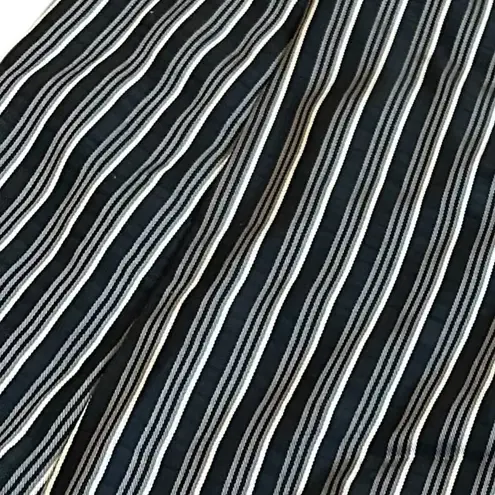 Max Mara Studio Striped Dress Crossover Retro Y2K 3/4 Sleeves Size 8 Women's