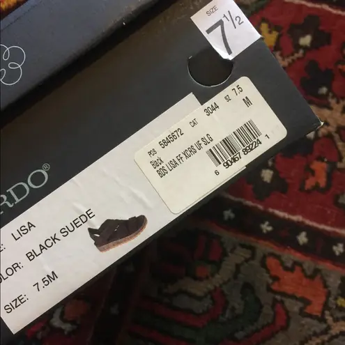 Bernardo Suede Black Sandals, 7.5