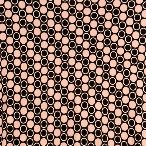 Cocomo Retro Circle Print Top Womens Large Pink Brown Geometric Y2K Ring Detail