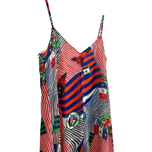 Lauren Ralph Lauren Black Label Georgette flag Multicolor Midi Dress Size 14