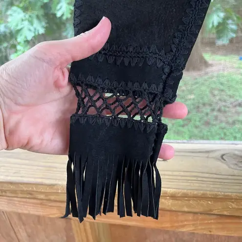 Misdemeanor Women's Vintage Black Suede Blend Open Cardigan Size M Size M