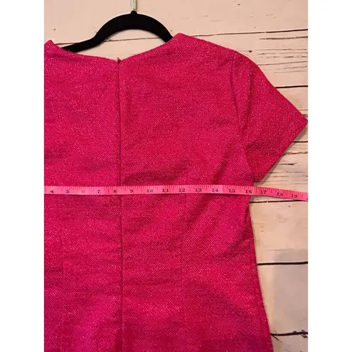 Vilagallo Spain Pink Sheath Dress Sparkle Size 2 Barbiecore Spring