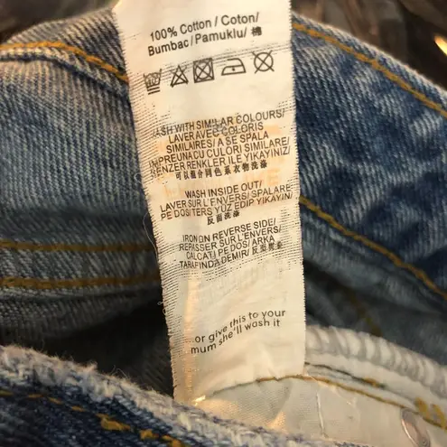 Missguided Womens Jeans Distressed Straight Leg Chewed Hem Cropped US 6