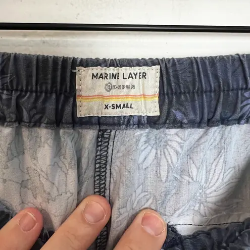 Marine layer - Re-Spun Allison Pant Navy Floral Casual Pull On Travel