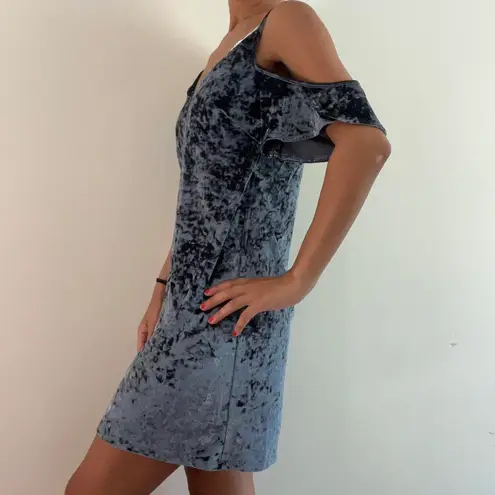 Design Lab Blue Crushed Velvet Dress