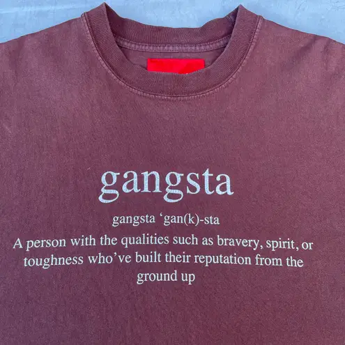 4hunnid Gangsta Definition Brown Graphic YG T-shirt