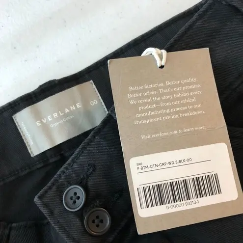 Everlane  Womens The Organic Wide-Leg Pants Twill High Rise Stretch Black 00 - Image 5
