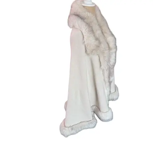 BEIGE Faux FUR CAPE SHAWL WRAP WOMEN Tan