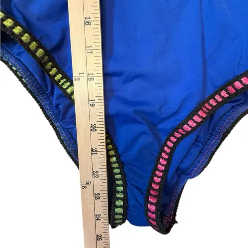 La Blanca Cobalt Blue One Piece V Neck High Leg Low Back Size 8