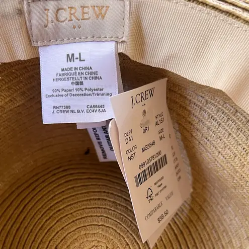 J.Crew  factory Packable straw hat M/L NWT