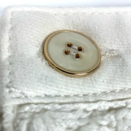 Farm Rio Crochet Detail Cotton Denim Shorts White Size 33 NWT