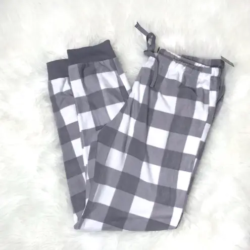 PJ Couture -Gray & White Buffalo Plaid PJ’s-“Up to Snow Good”-NWT-Med.