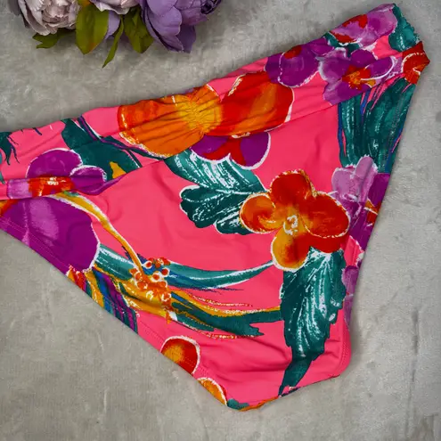 La Blanca 'Isla' Shirred-Band Bikini Bottom in Hot Coral