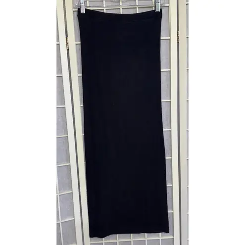 All Saints Minimalist Classic Designer Chic City Black Midi Maxi Skirt USA Small