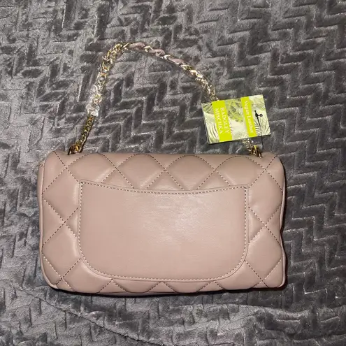 Badgley Mischka Crossbody Bag Taupe Studded Diamond Quilt New With Tags