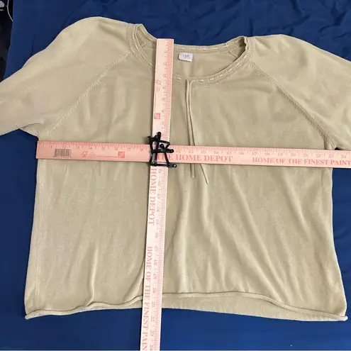 J. Jill Light Green Long Sleeve Tie Front Sweater 1X