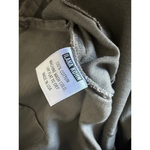 Ilana Kohn Cotton Tia Short Sleeve Coverall Jumpsuit in Olive Khaki Size 4 Tan