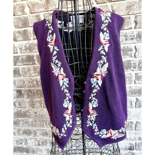 Vintage Marisa Christina Classics Floral Vest Small Plum Embroider Sweat… Size undefined