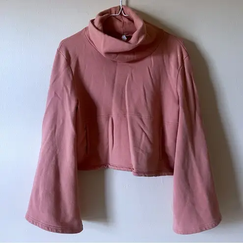 Free People FP Movement Can't Handle This Turtleneck Top Pullover Dusty Rose S Pink