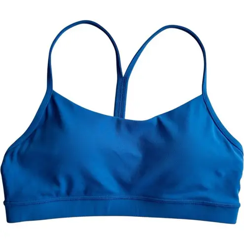 CRZ Yoga Butterluxe Y Back Sports Bra Padded Racerback Blue Medium Workout Top