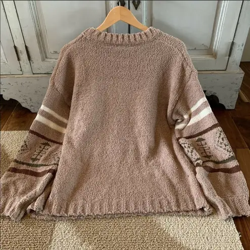 Love Riche  Boho Print Cozy Crewneck Sweater Size Small