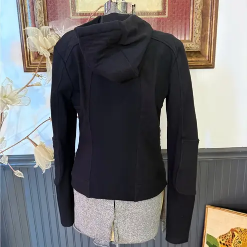 Blanc Noir Black Quilted Women's Zip Up Moto Style Jacket ~ Size Medium 🧡🍄