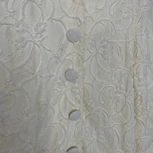 Vintage Marie St. Claire Beaded Jacket Blazer Cream Size 12