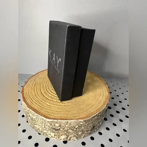 Kay Jewelers Blue & White Diamond Pendant on Silver Rope Chain 18 inches long