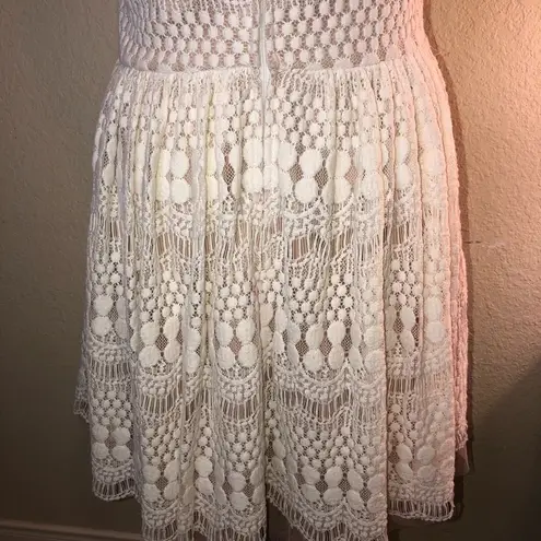 Jodi Kristopher Cream Crochet & Lace Tulle Juniors Dress in Size 15